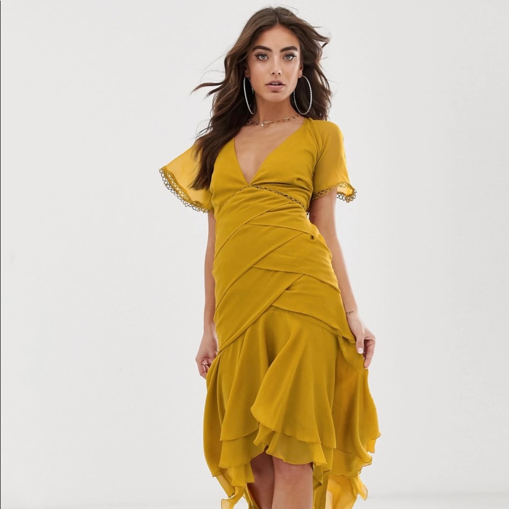 ASOS Mustard flowing dress